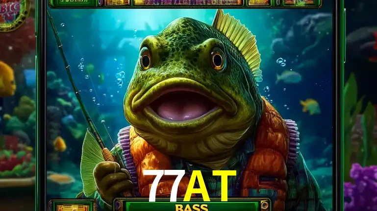 Personagem de peixe pescador do popular jogo de slot com tema de pescaria, uma das emocionantes opções de caça-níqueis para jogar e ganhar no cassino 77AT.